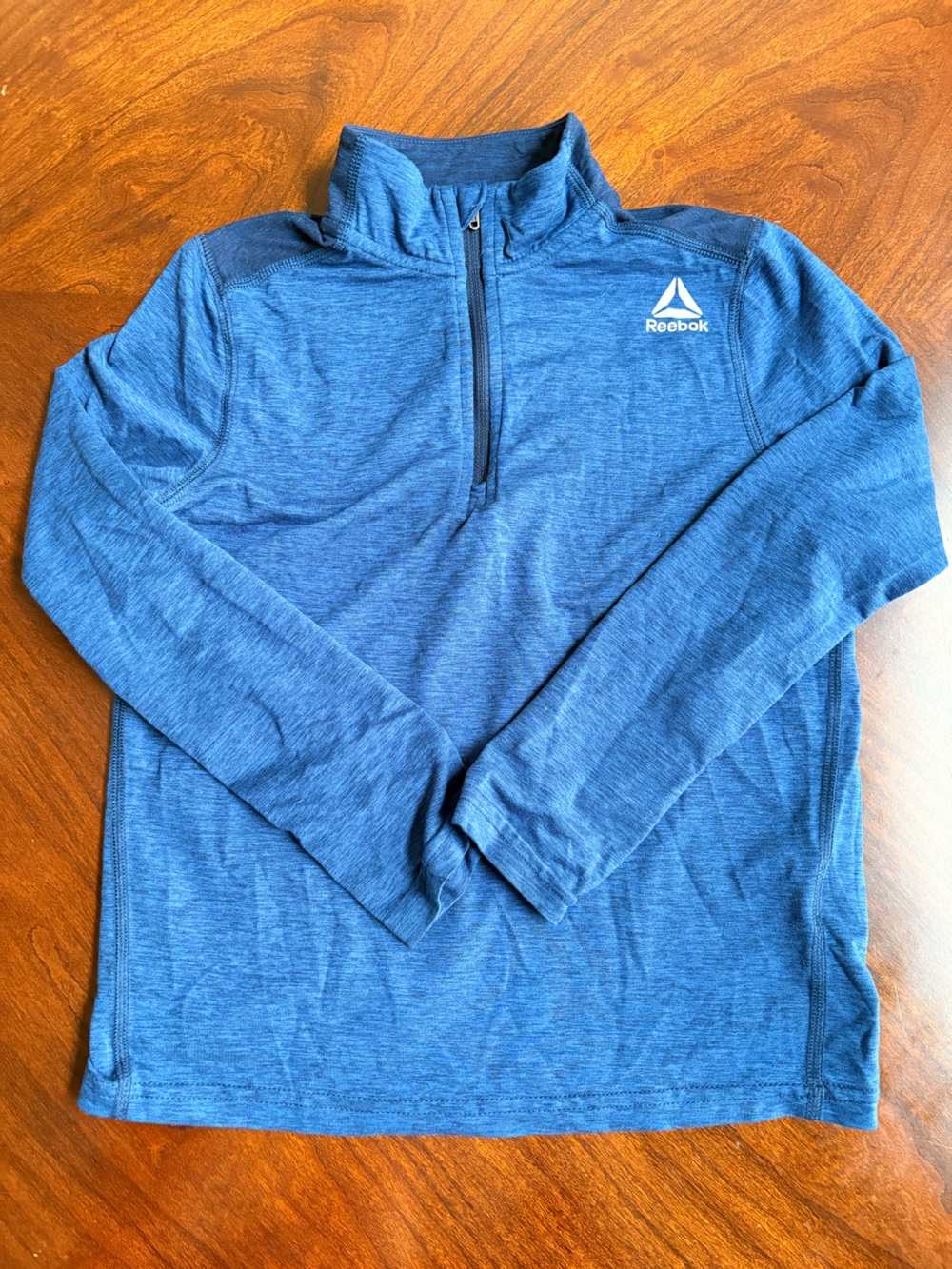 Reebok Navy Blue Heather Quarter-Zip Pullover XS 6-8